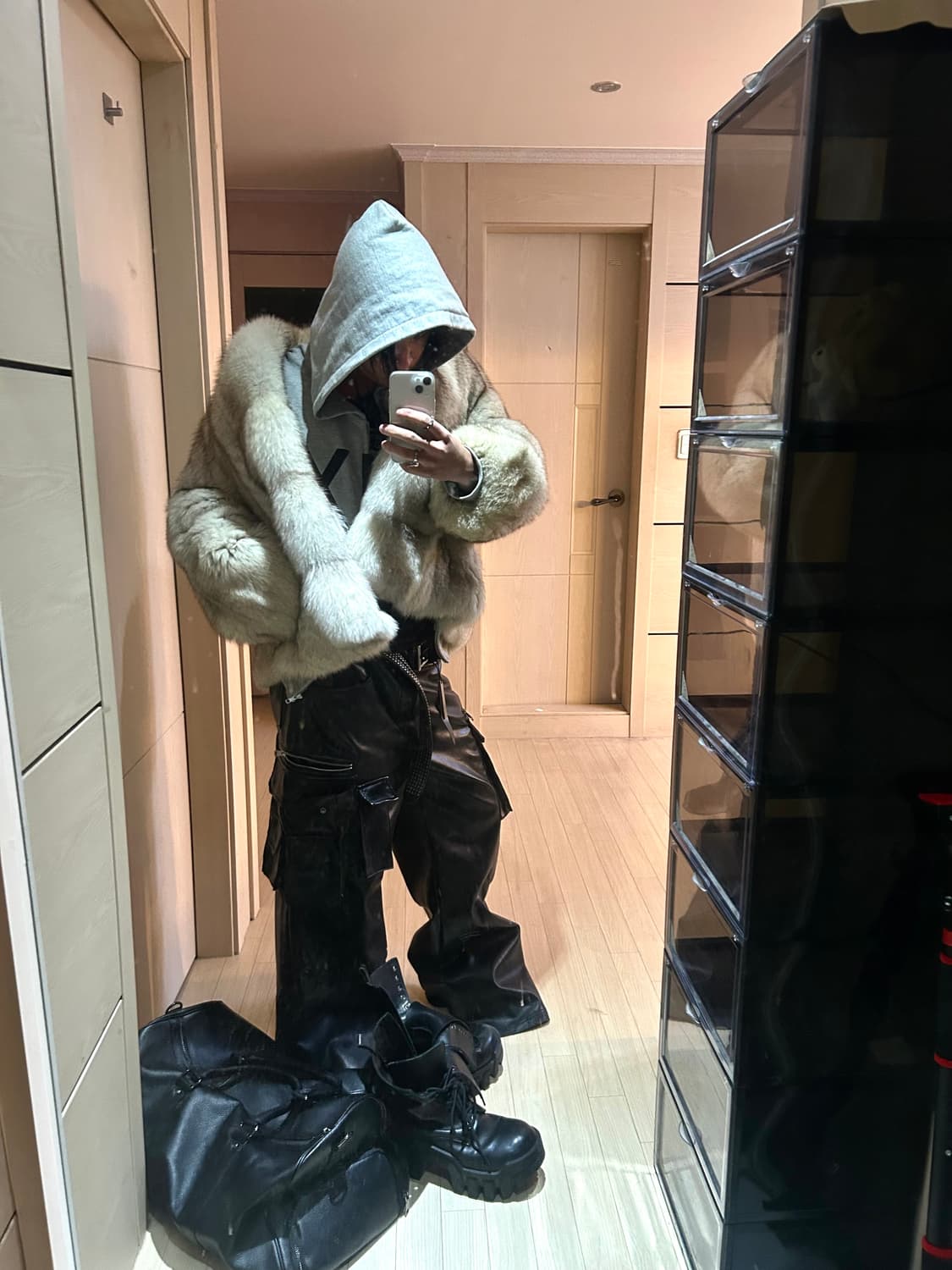 Fox Fur White Color Over Jacket 상품이미지3