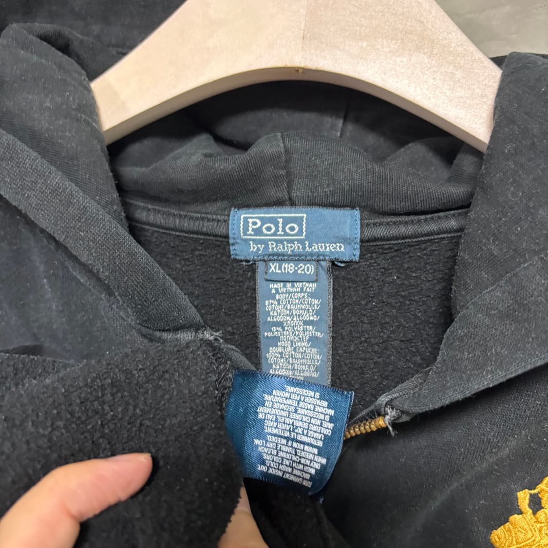 폴로 랄프로렌 빅포니 후드집업 검흰 상품이미지3