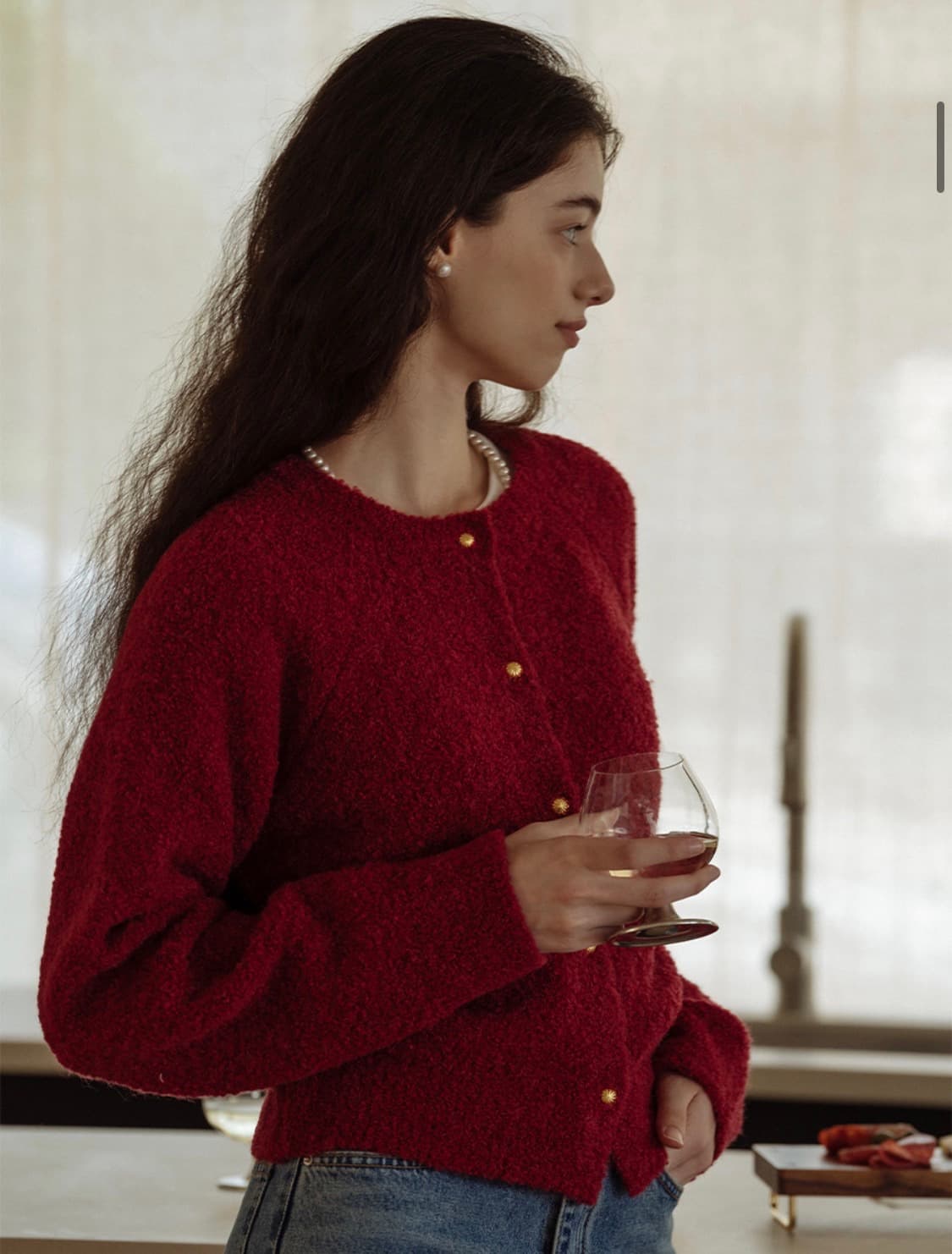 틸아이다이 알파카 캔디 가디건 레드 상품이미지2