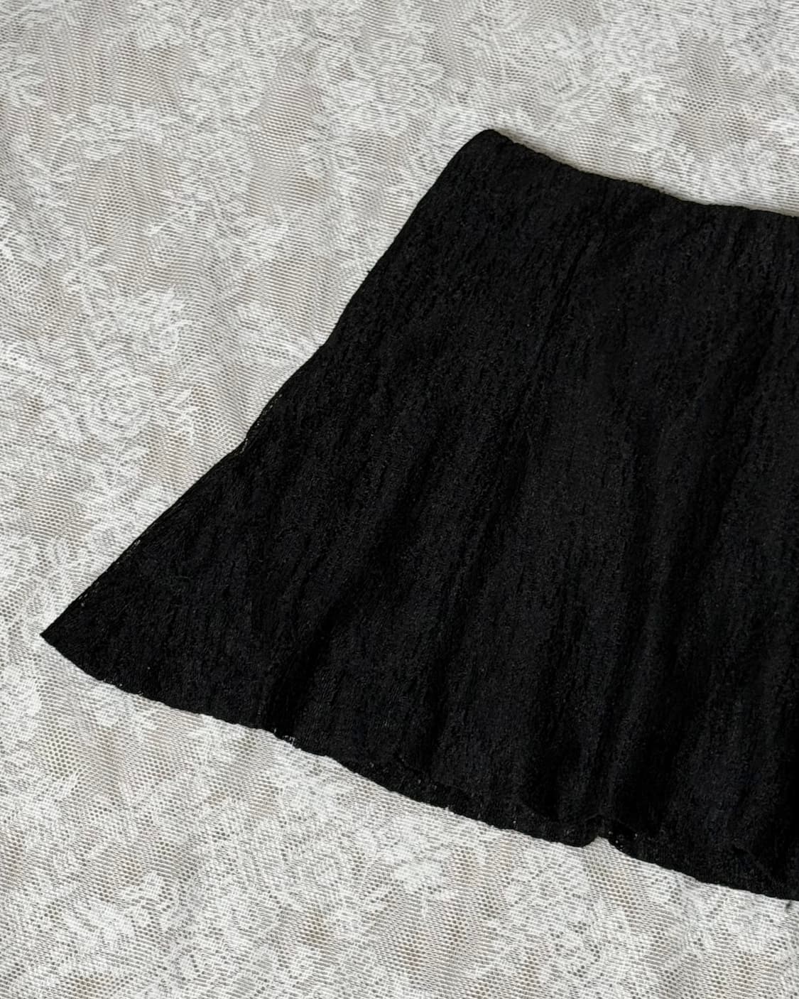 블랙 레이스 미니 스커트 상품이미지2