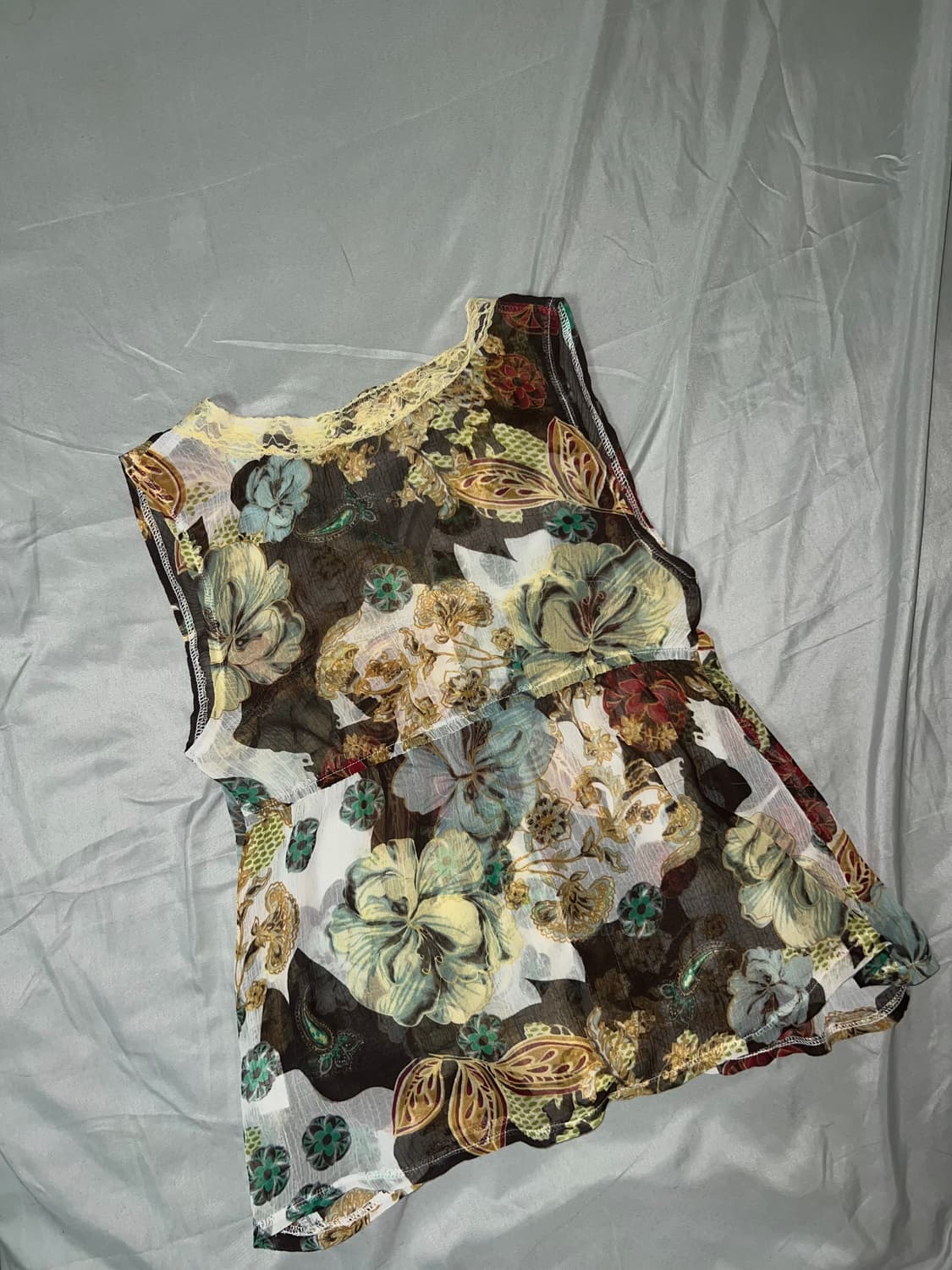 ✨vintage oriental flower lace sleeveless 상품이미지2