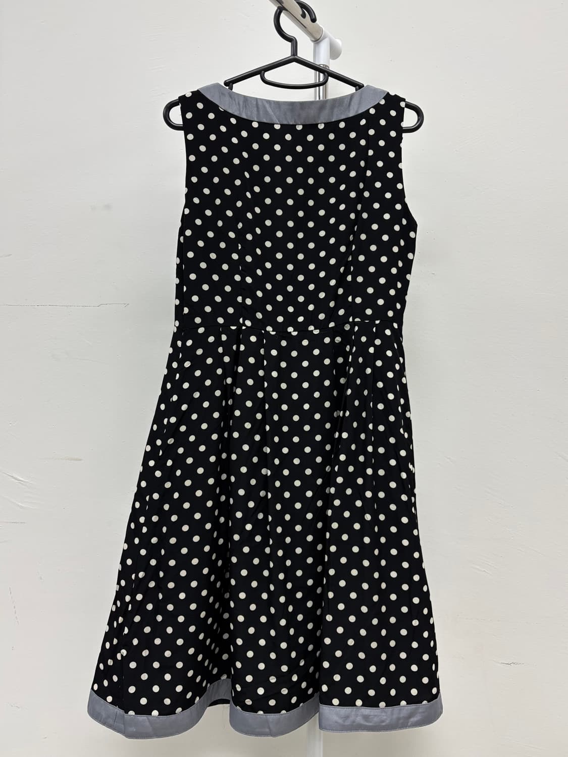 빈티지 도트 슬리브리스 원피스 상품이미지8