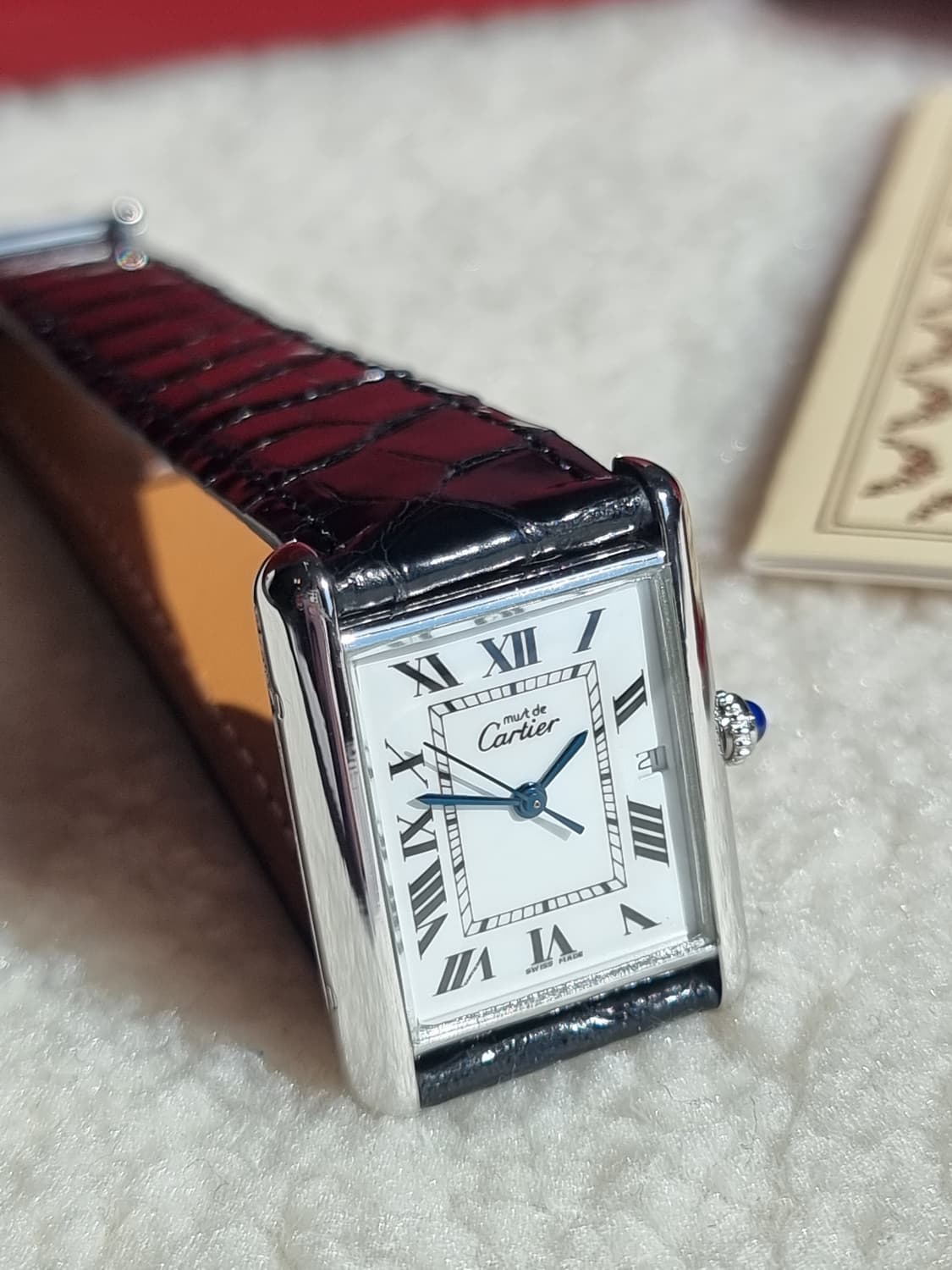 까르띠에 빈티지 탱크머스트 XL 화이트골드 디버클 시계(남녀공용) 상품이미지3