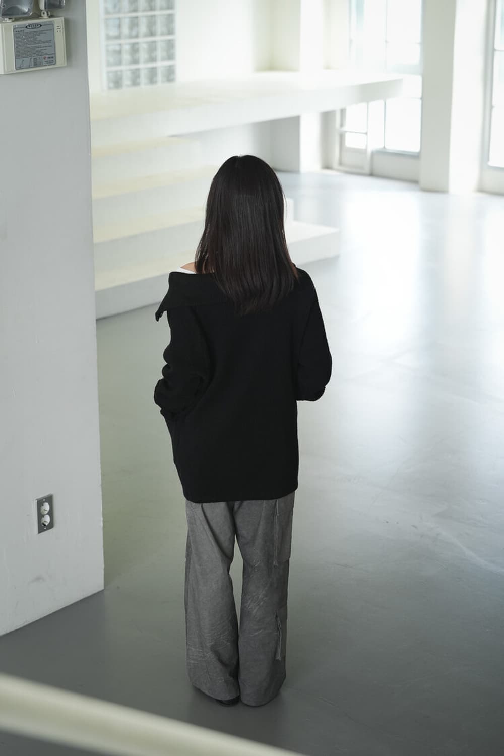 인앤양인하모니 더블 버튼 가디건 블랙 상품이미지4