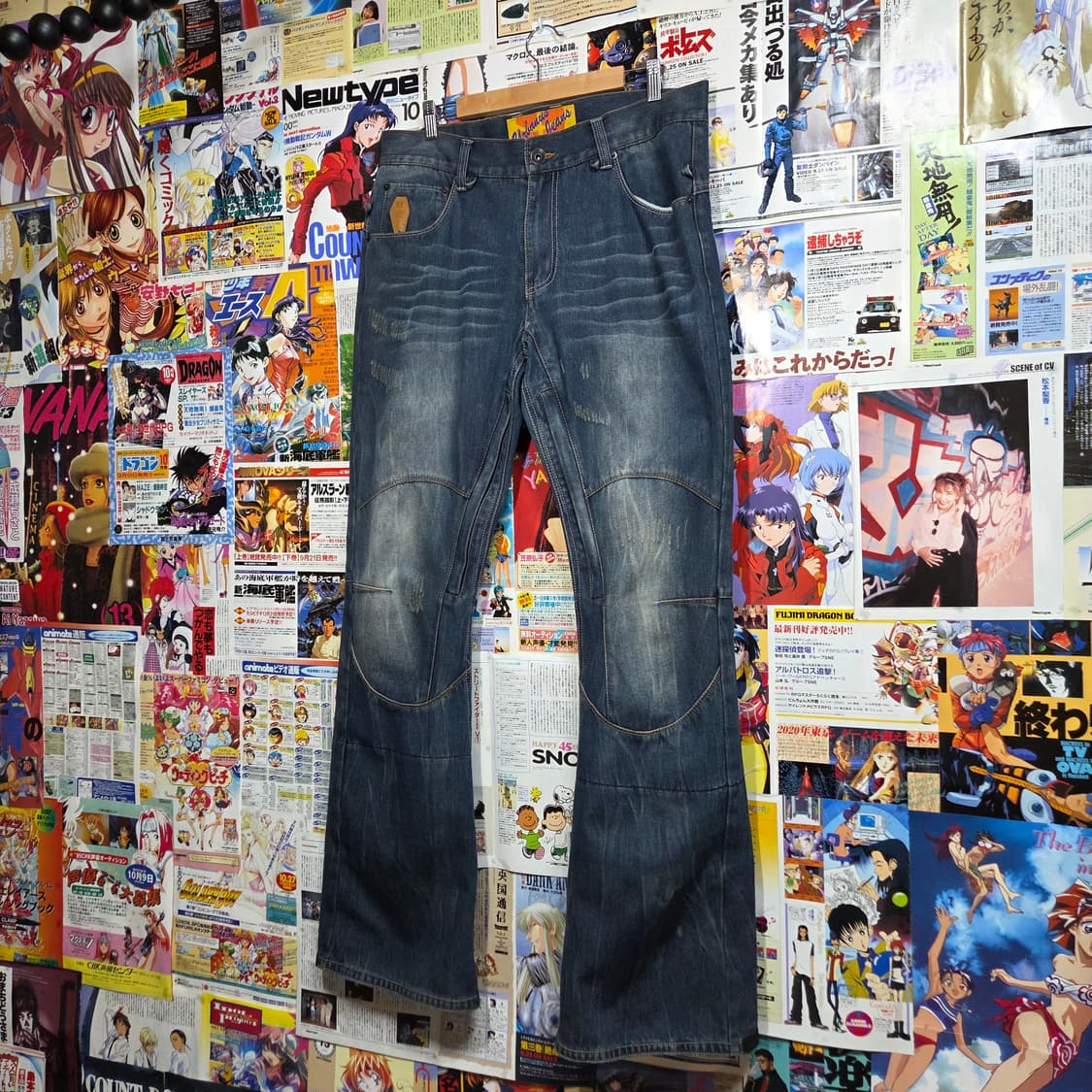 빈티지 절개 워싱 플레어 데님 팬츠 상품이미지3