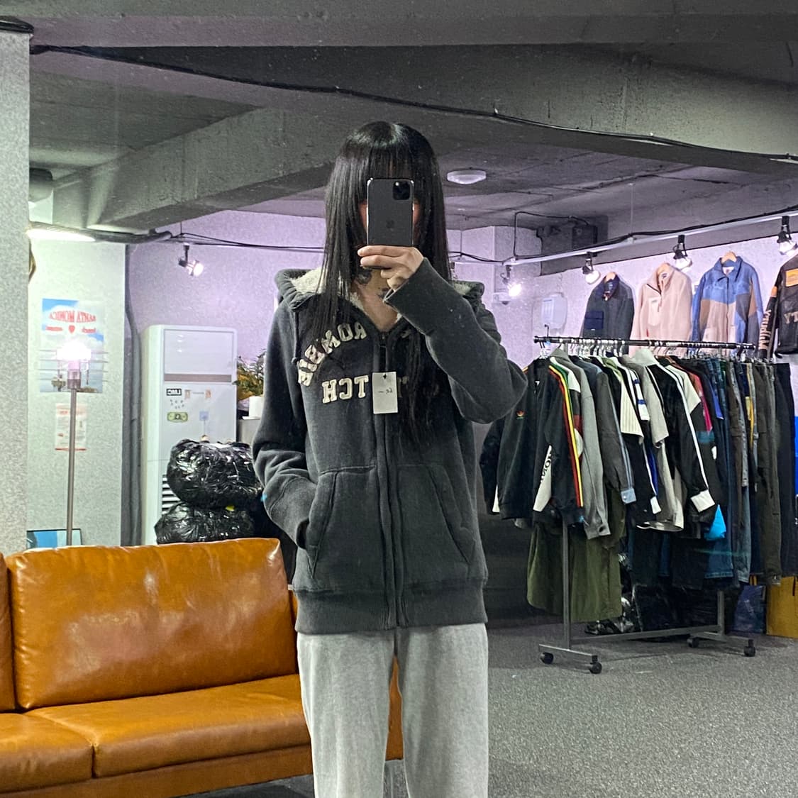 아베크롬비 스펠로고 양털 후드집업 B4525 상품이미지1