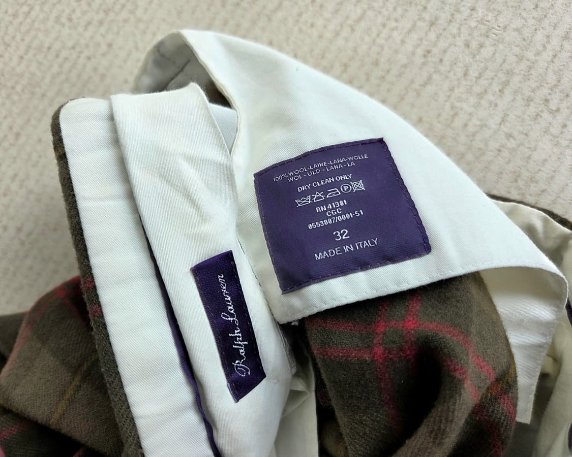 랄프로렌 퍼플라벨 플래드 울 팬츠 상품이미지4