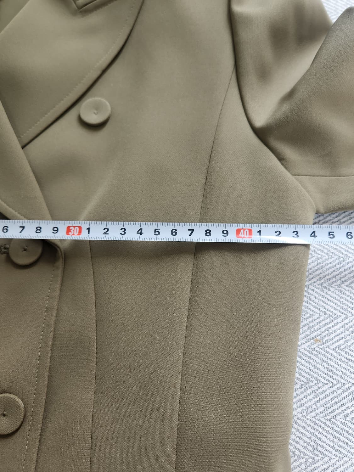 [66] 에셀리아  더블버튼 7부 롱 원피스 연카키  하객룩 오피스룩 상품이미지8