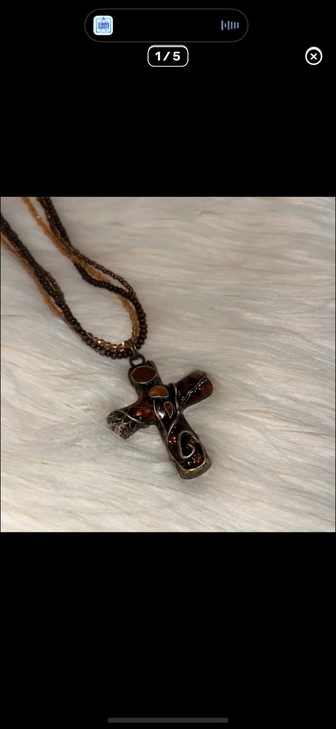 에스닉 보헤미안 레이어드 십자가 목걸이 상품이미지1