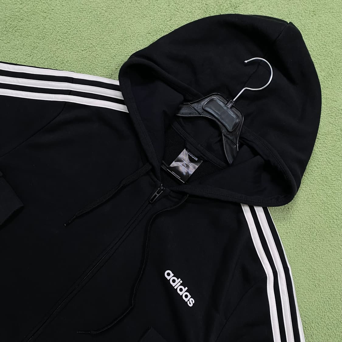 아디다스 스펠아웃 로고 블랙 후드집업 상품이미지3