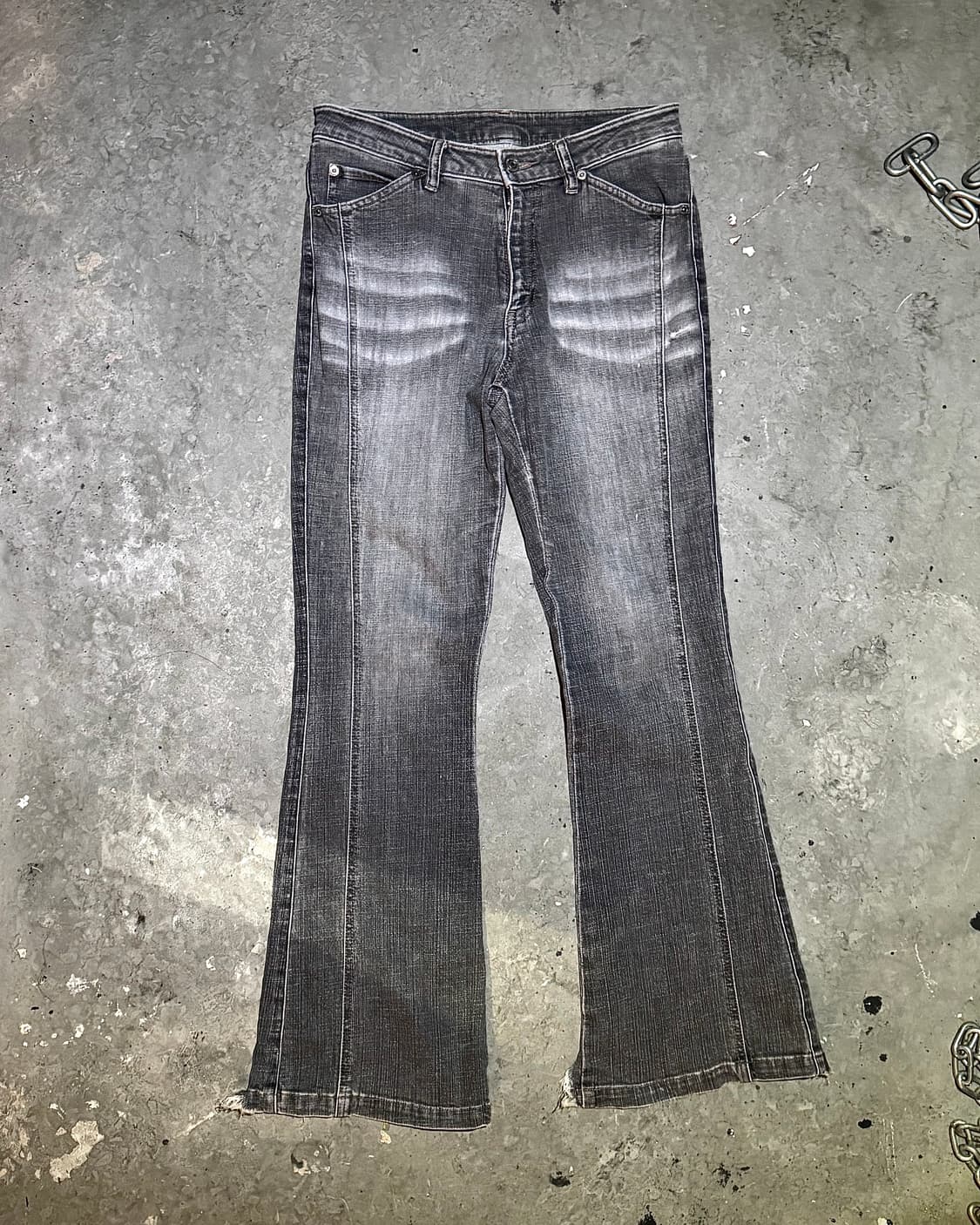 Grey Wash Denim Boot-cut Pants 상품이미지5