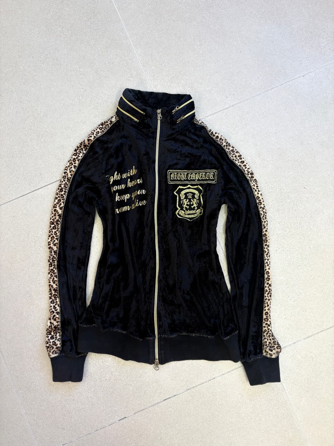 벨벳 호피 골드 집업 상품이미지2