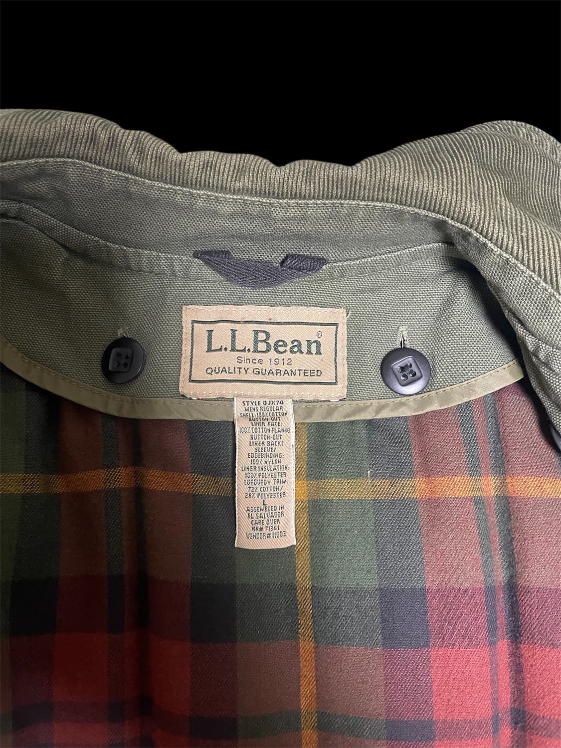 빈티지 엘엘빈 헌팅자켓 / 올리브 /  XL 상품이미지3