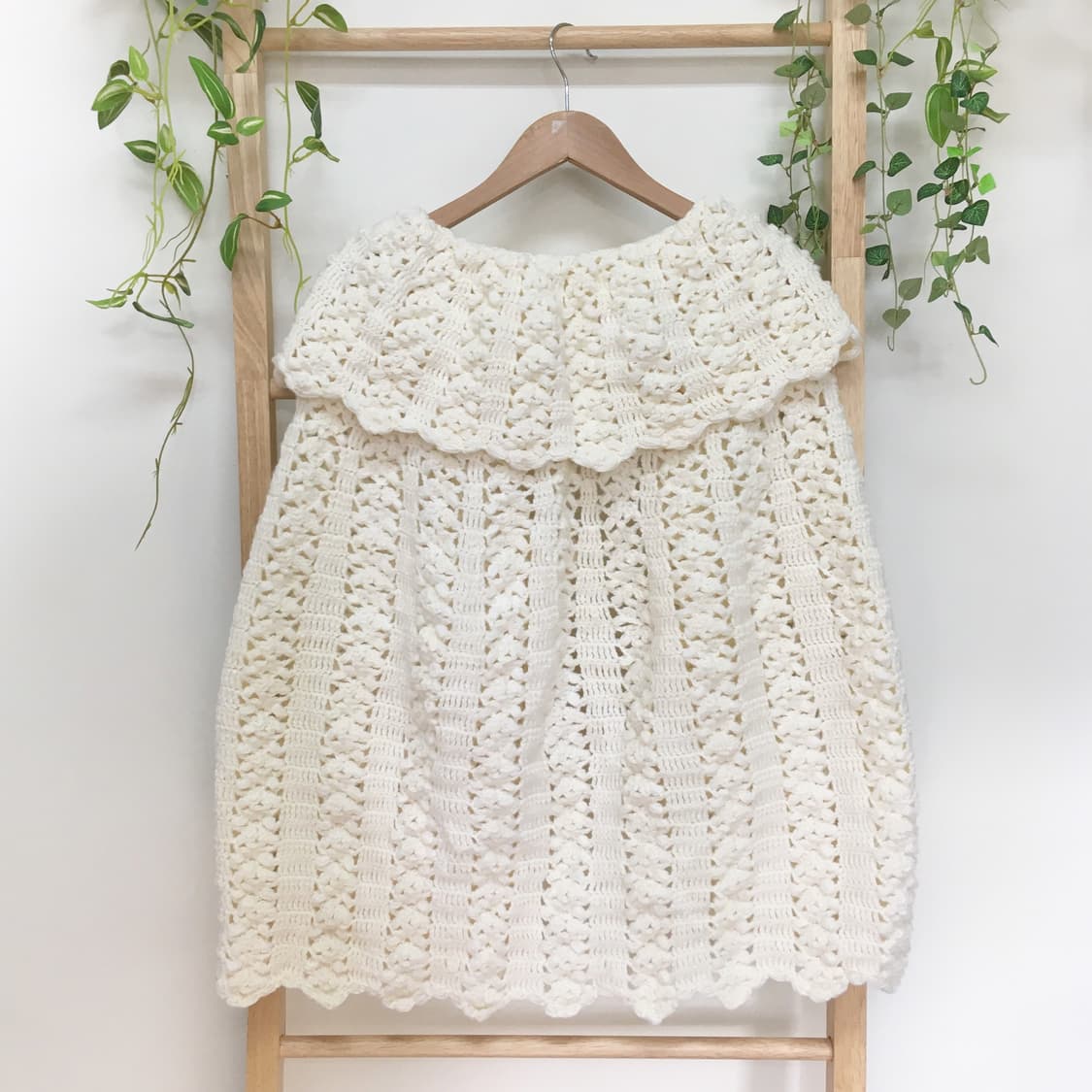 JPN/ 아이보리 뜨개 케이프 모리걸케이프 사와코케이프 폼폼케이프 상품이미지6