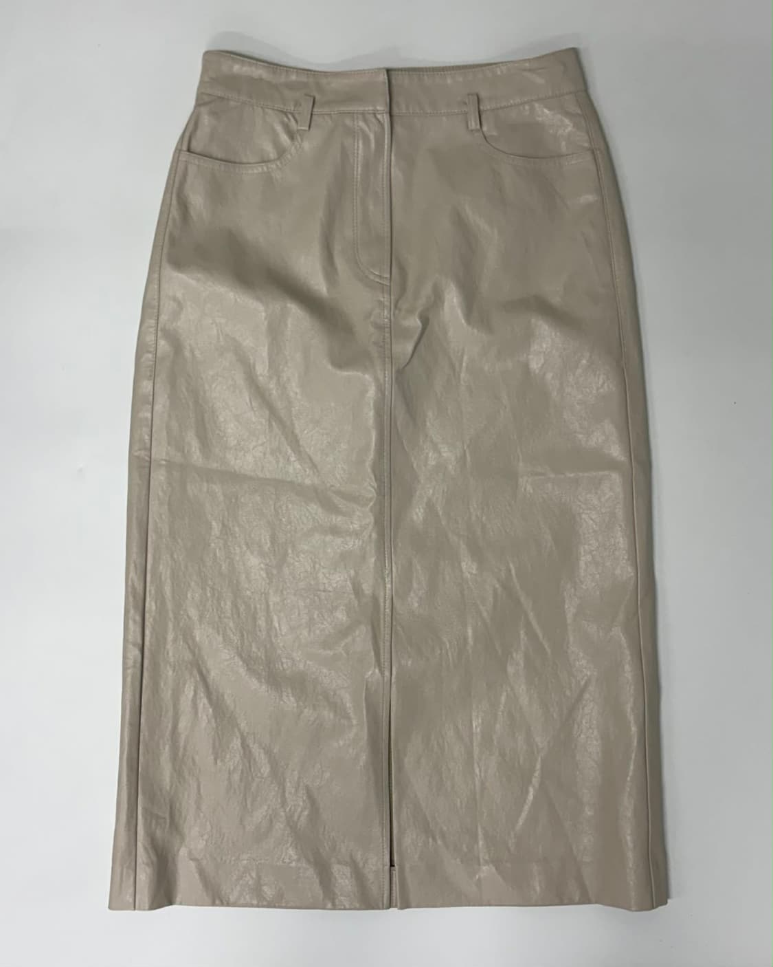 [S] 클럽모나코 한섬 23년 신형 레더 롱 스커트 상품이미지2