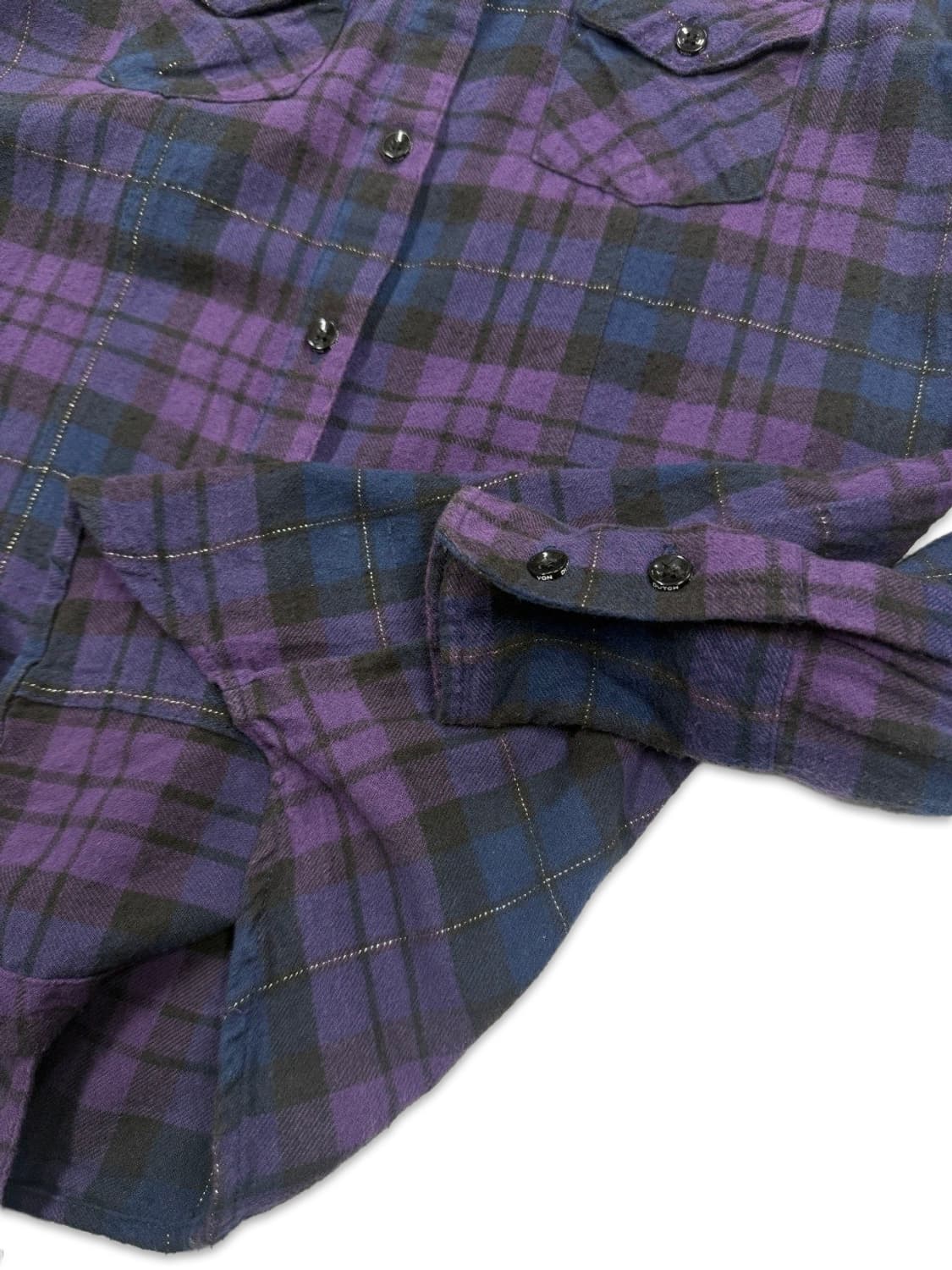 빈티지 Von Dutch 퍼플 체크 셔츠 상품이미지4