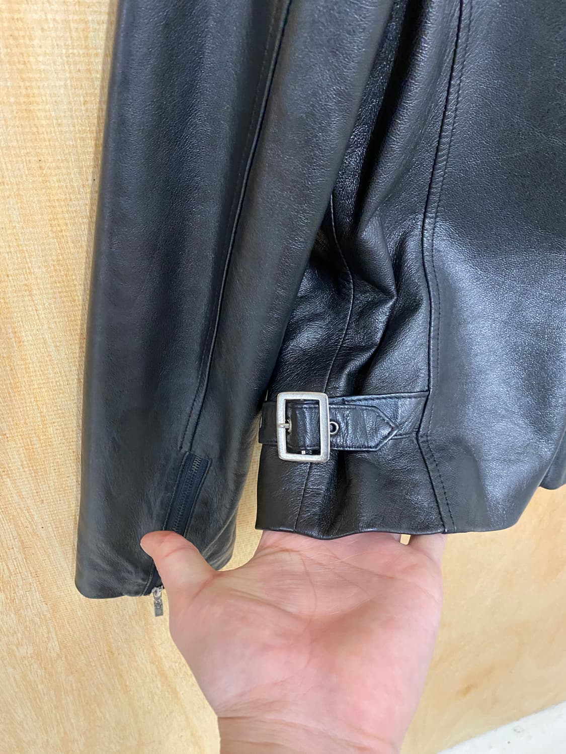 CERRUTI leather single rider jacket 상품이미지6