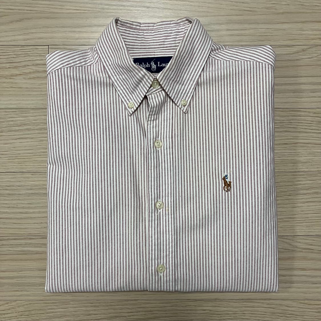 [Polo] 90s 폴로 랄프로렌 스트라이프 셔츠 연핑크 상품이미지9