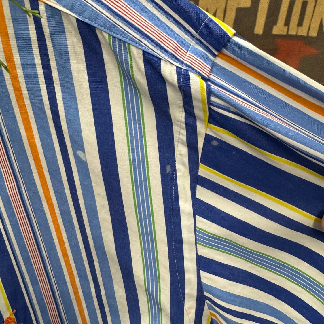 폴로 랄프로렌 멀티컬러 스트라이프 긴팔 셔츠 오렌지 포니 로고 포인트 상품이미지8