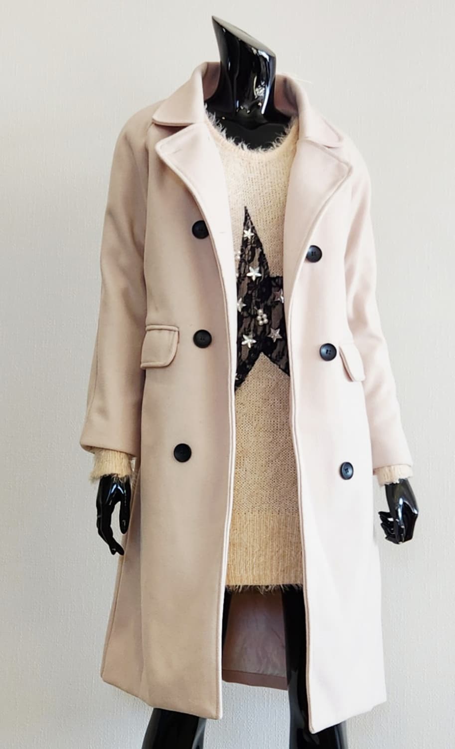 아이보리 롱코트  상품이미지1