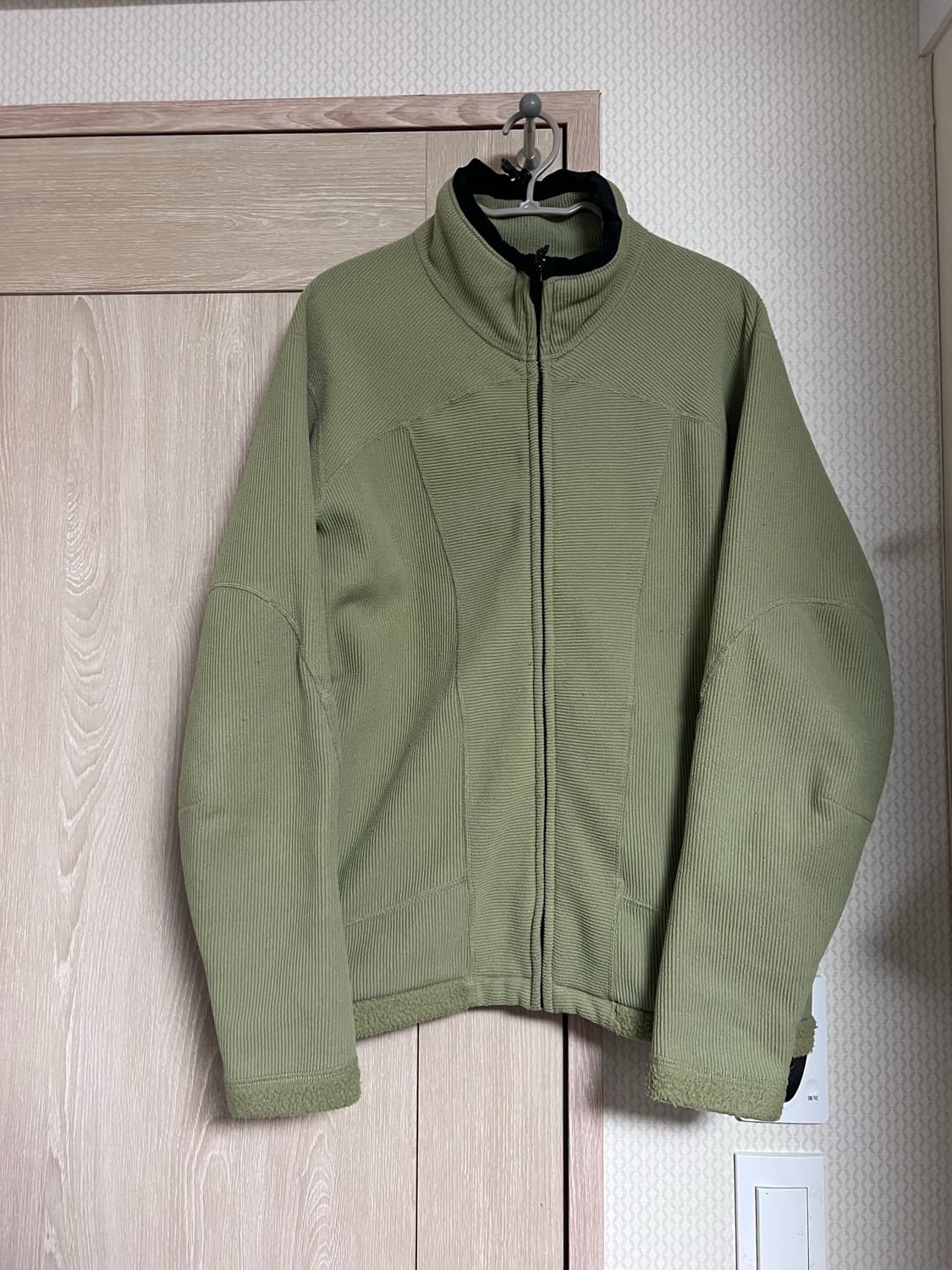 90s 마운틴 하드웨어 카키 올리브 플리스 집업 자켓 USA 상품이미지1