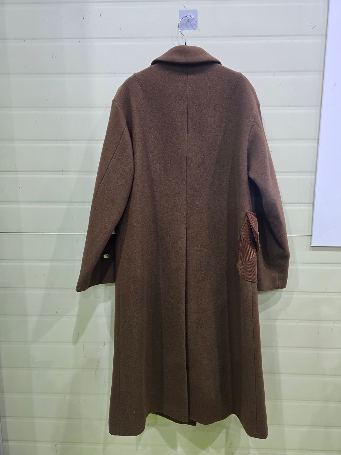 브라운 더블 울 롱 코트 상품이미지4