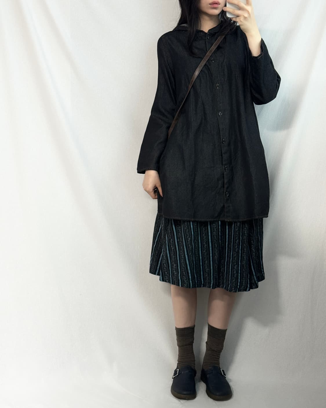 후디드 버튼 롱 자켓 상품이미지2