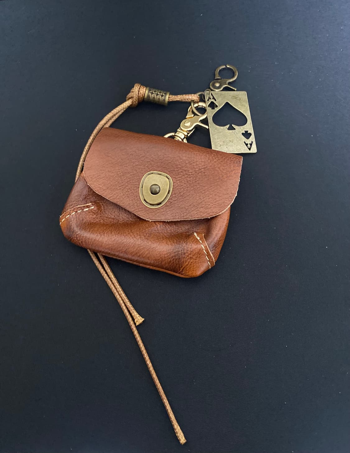 빈티지 소가죽 미니 파우치 키링 상품이미지1