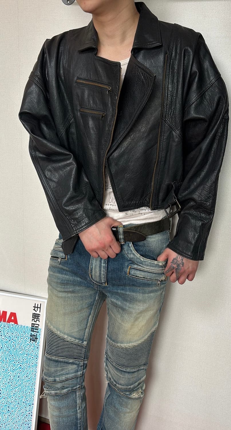 Lubna's Leather Biker Jacket 상품이미지5