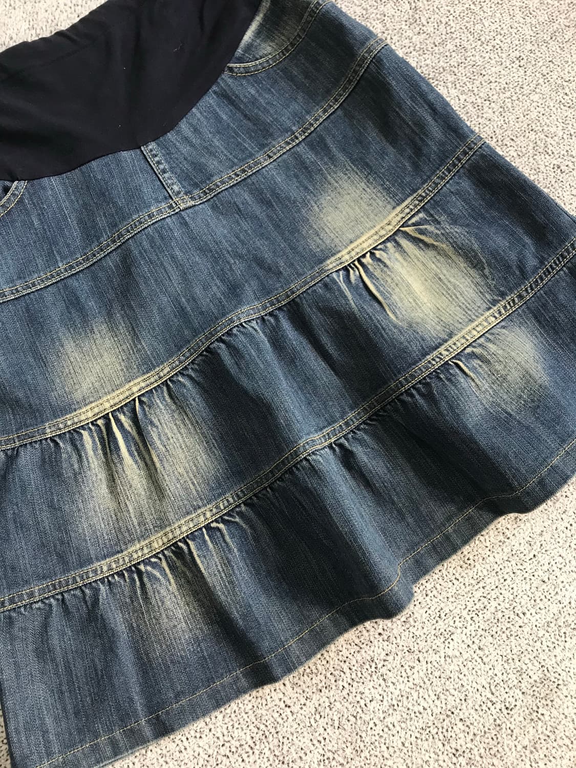 데님 미디 플리츠 스커트 상품이미지5