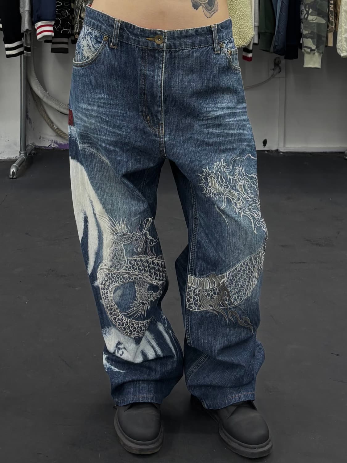 카라쿠리 타마시 오리엔탈 드래곤 데님팬츠 상품이미지3