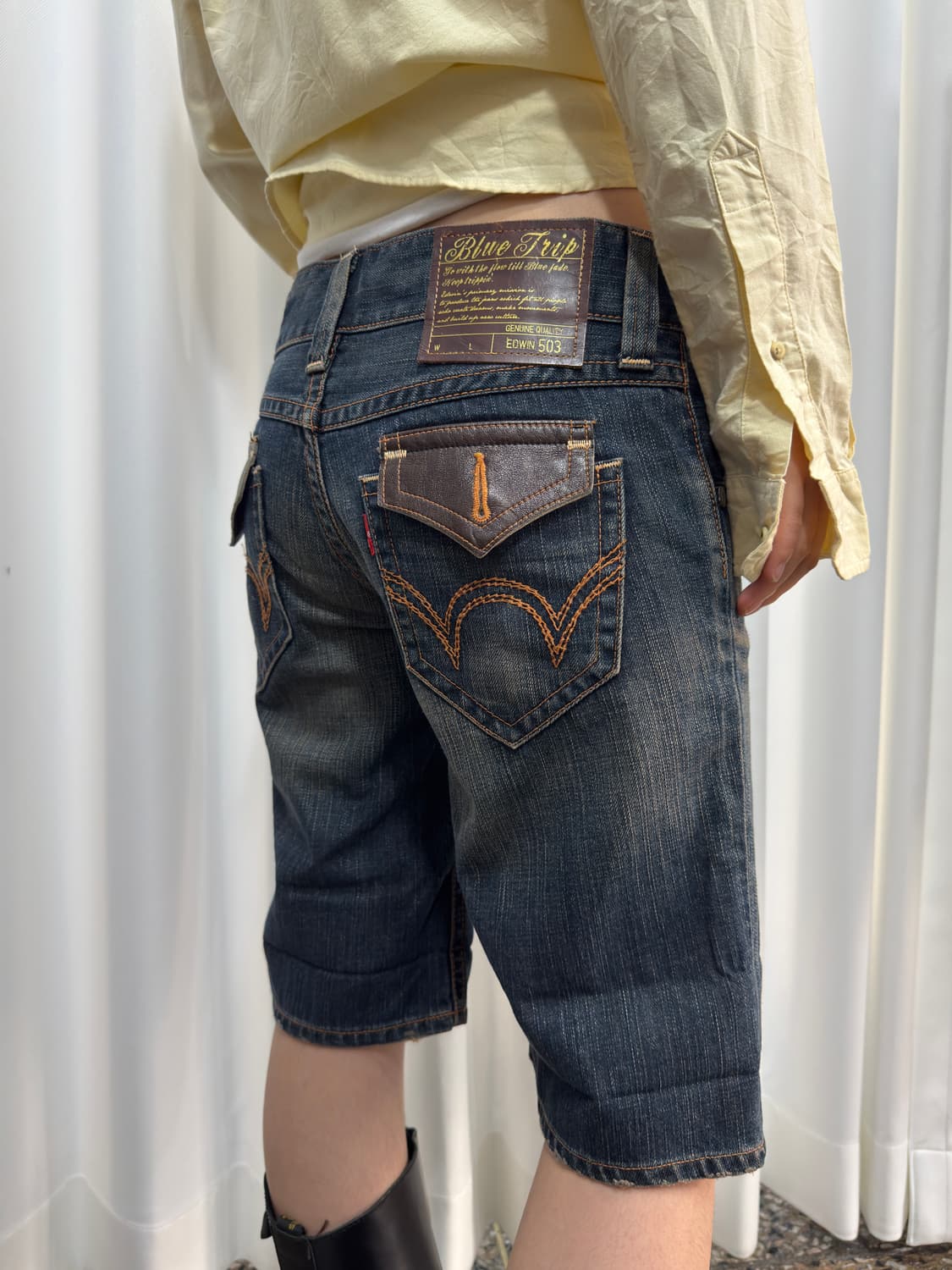 edwin half denim pants 상품이미지3