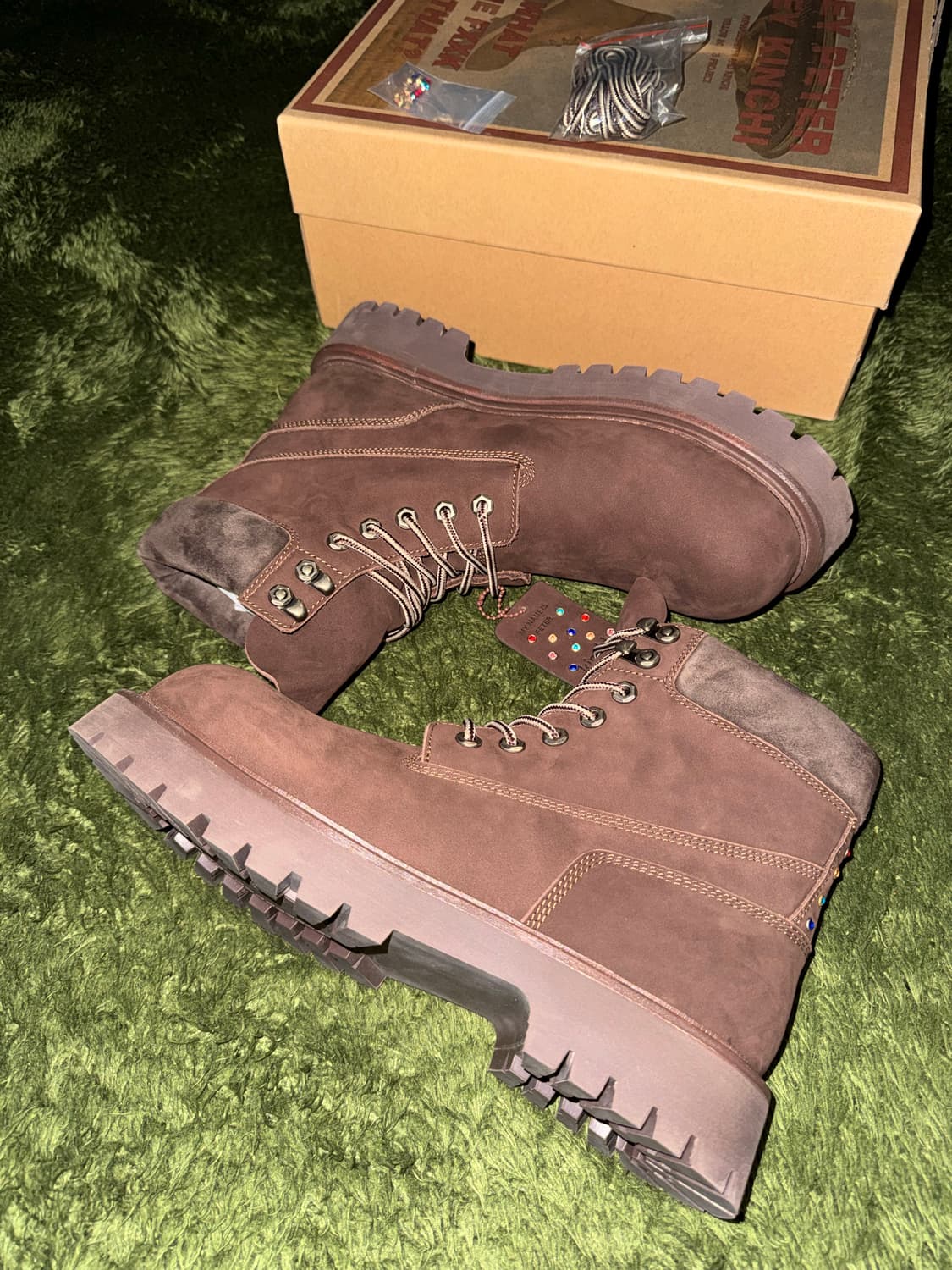 [290] 킨치 마이네임이즈피터 콜라보 옐로우 부츠 888 브라운 상품이미지4