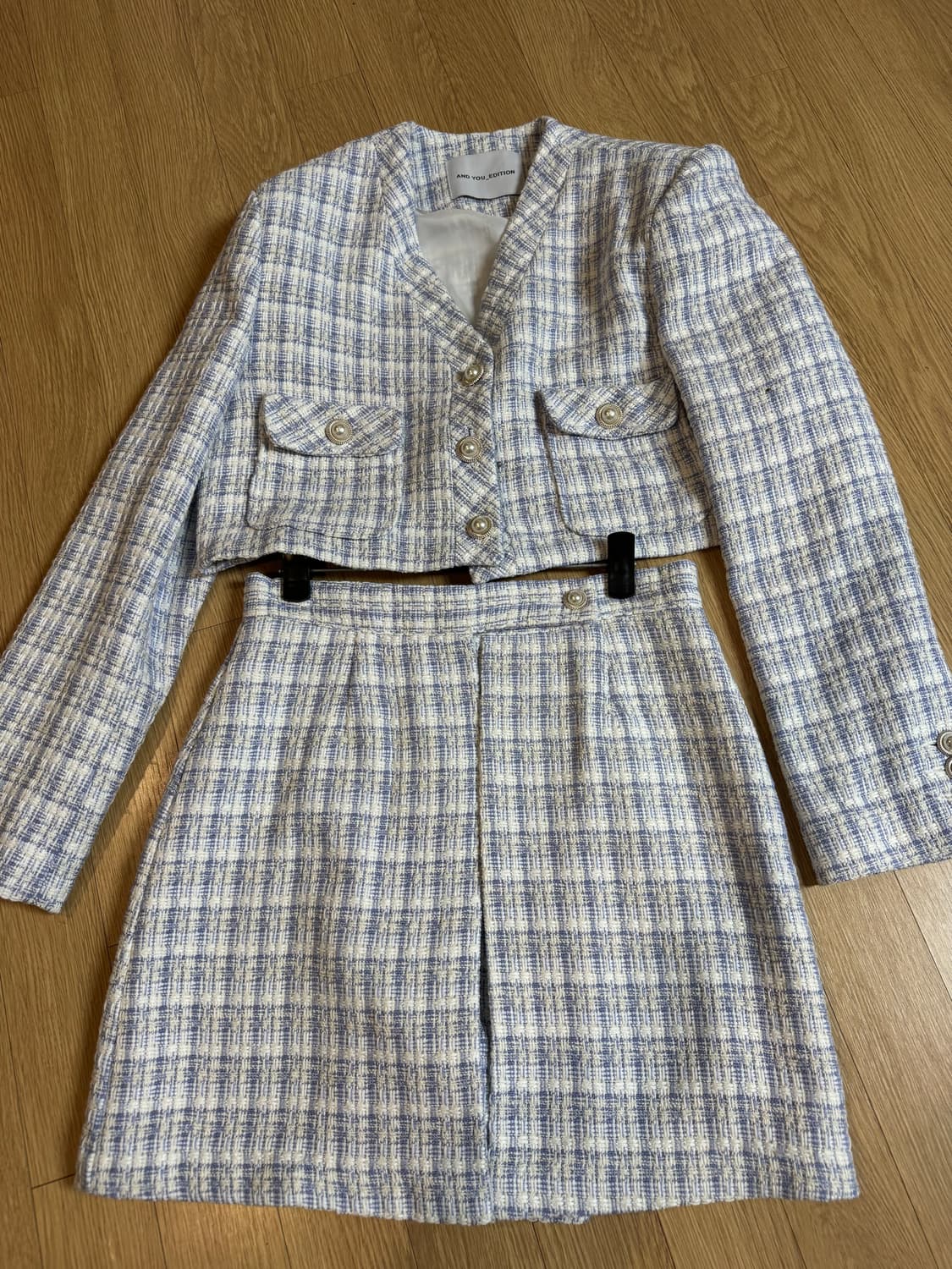 앤드유에디션 르보엔느 트위드 자켓 스커트 세트 상품이미지1