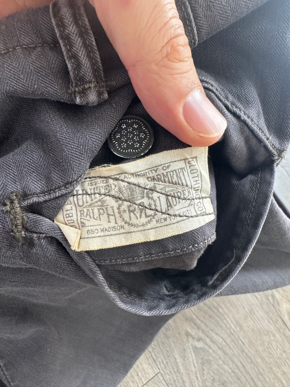 31/32 더블알엘 헤링본 필드 치노 남성 면바지 블랙 상품이미지5