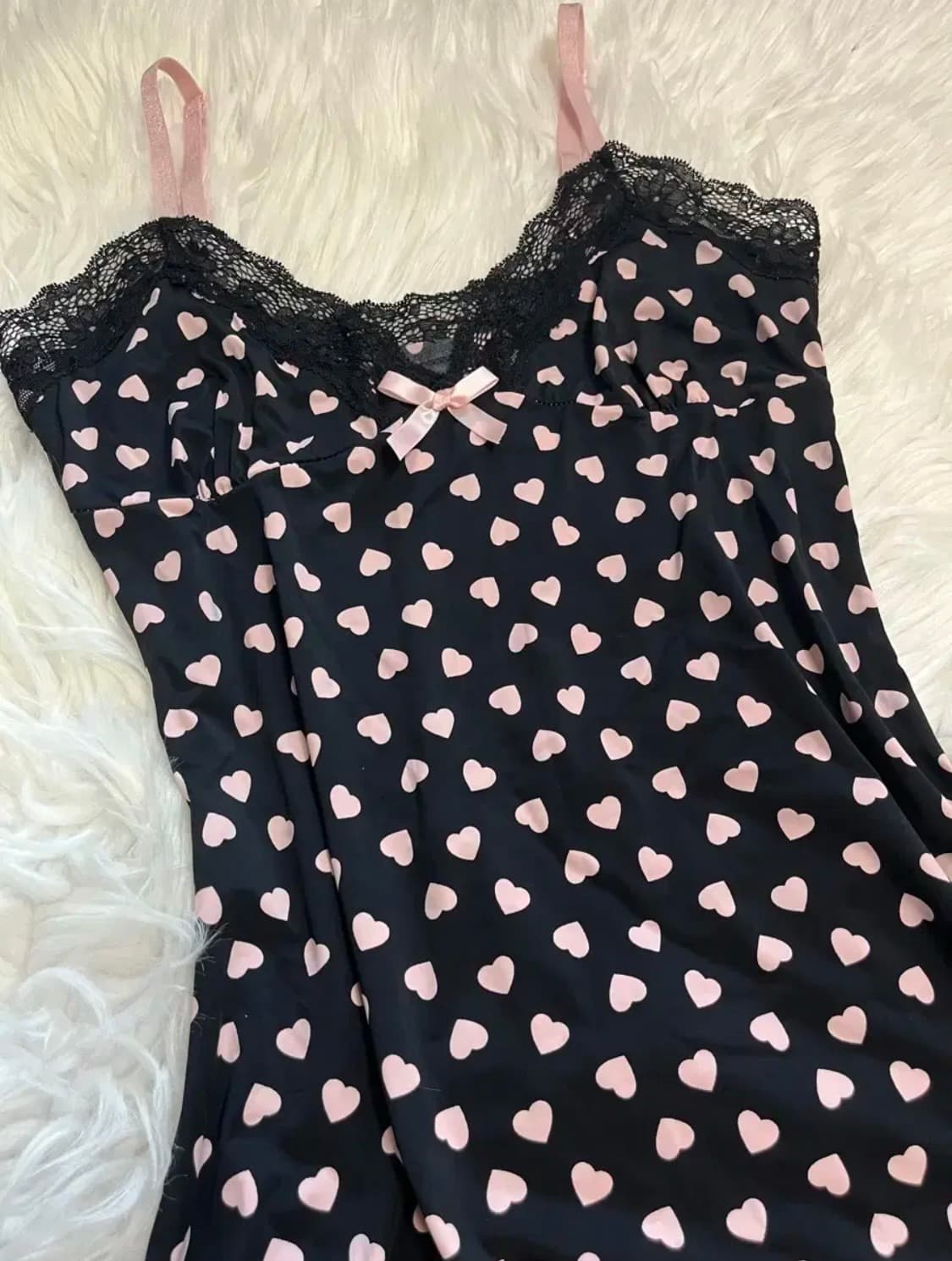 빈티지 하트 슬립 원피스 갸루 상품이미지1