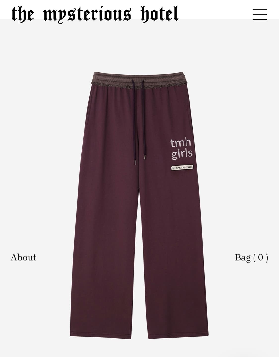 더미스테리어스호텔 웨스턴 GRL 스웻팬츠 트레이닝 바지 상품이미지1