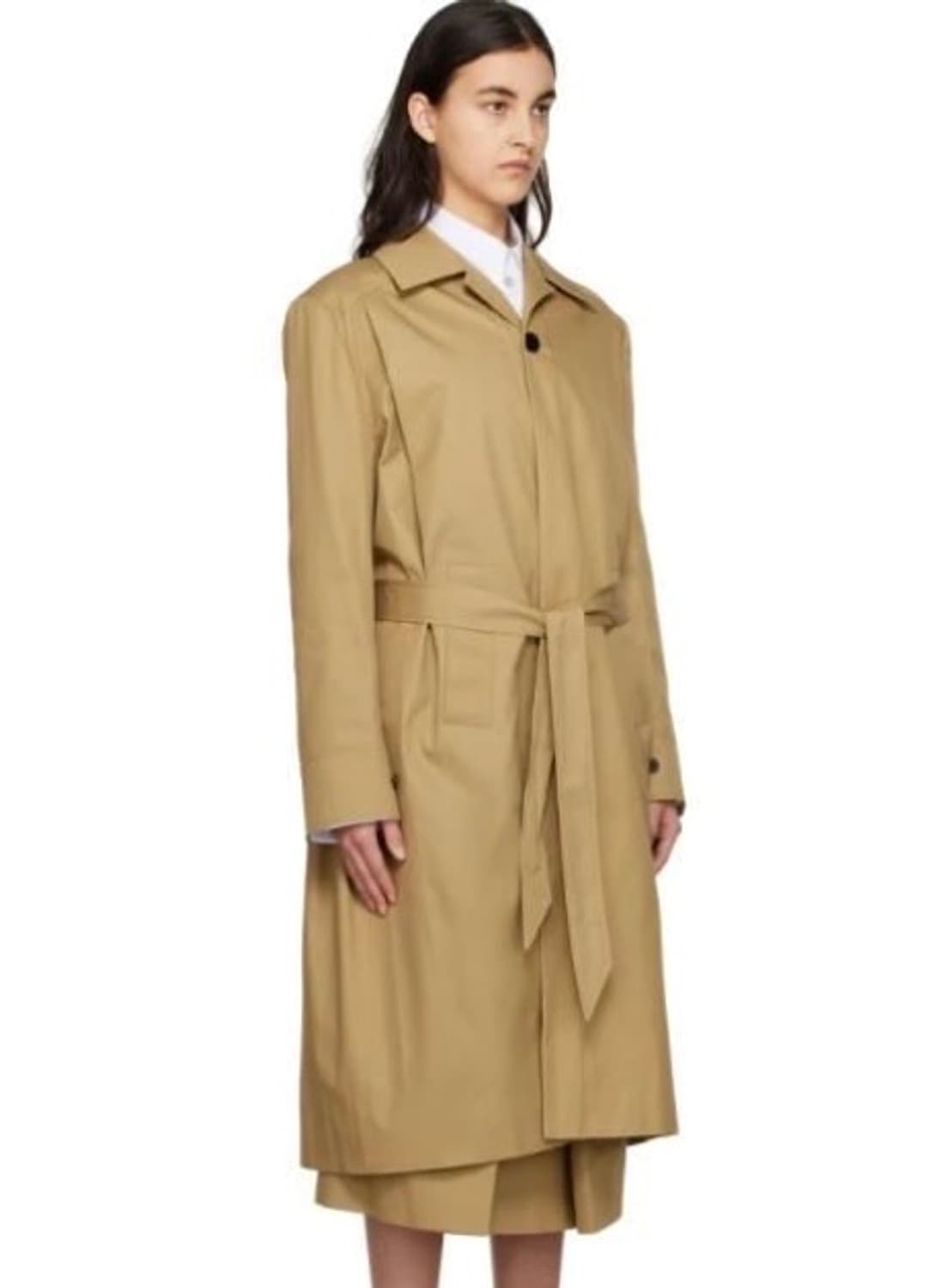 우영미 베이지 코튼 롱 트렌치 코트 34사이즈 상품이미지1