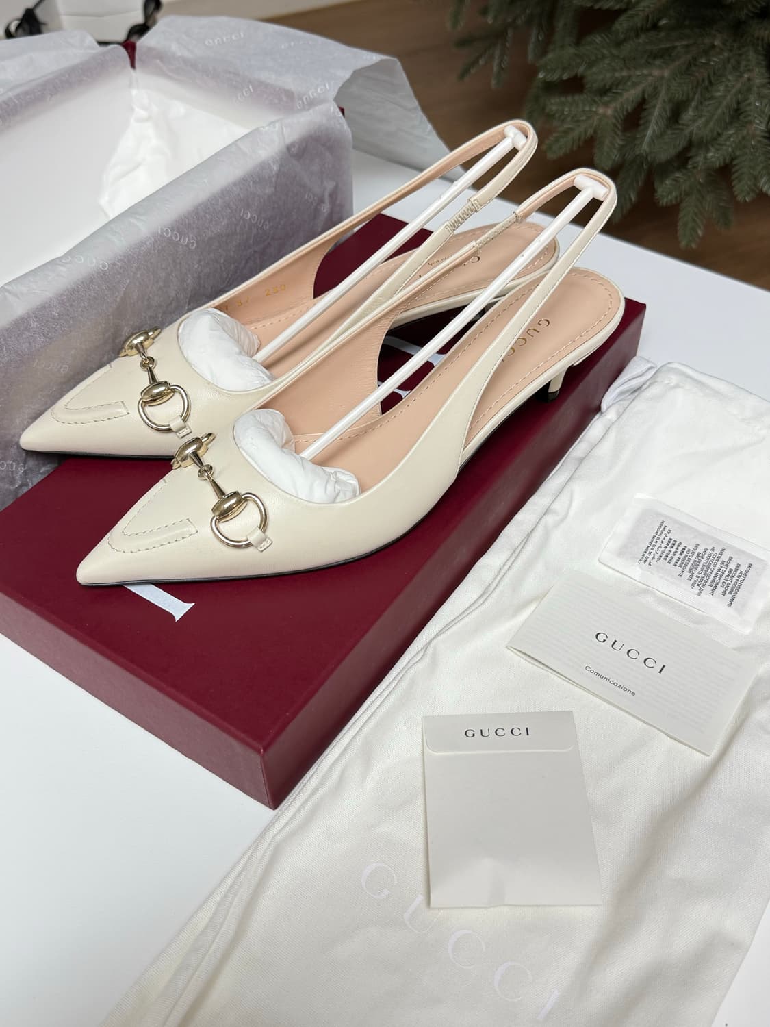 구찌 홀스빗 슬링백 펌프스 아이보리 (240) 상품이미지1
