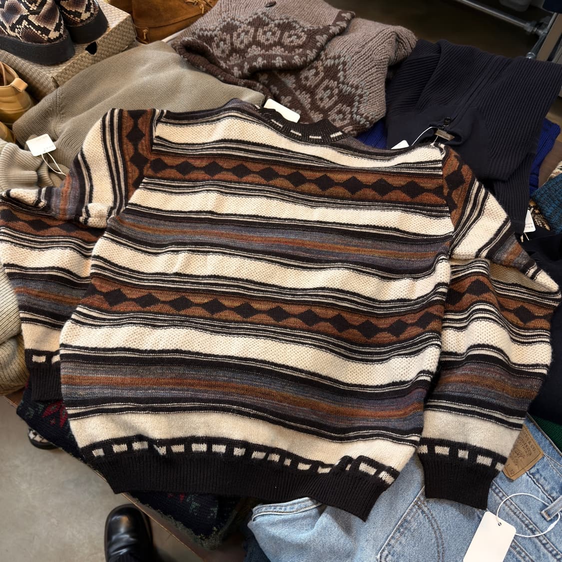 맨즈 비기 BY 타케오 키쿠치 에스닉 울 스웨터 상품이미지5