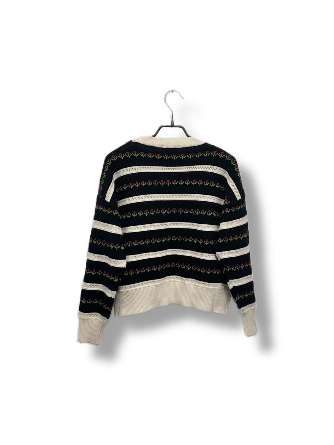 빈티지 패턴 크롭 니트 가디건 상품이미지5