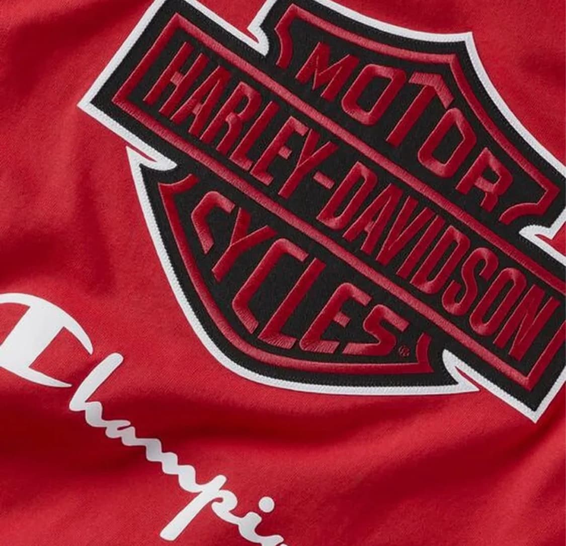 XL) 챔피온 X 할리데이비슨 팬애틱 반팔티셔츠 레드 상품이미지3