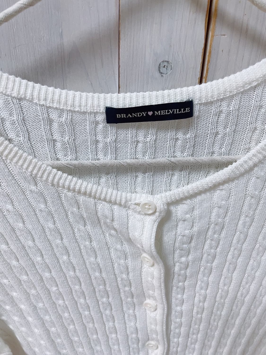 브랜디멜빌 조이 케이블 가디건 화이트 상품이미지2