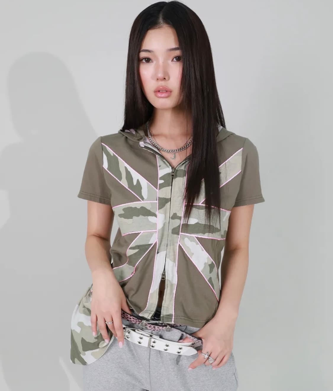 엔와이엑스엑스 cross patch hoodie khaki 상품이미지3