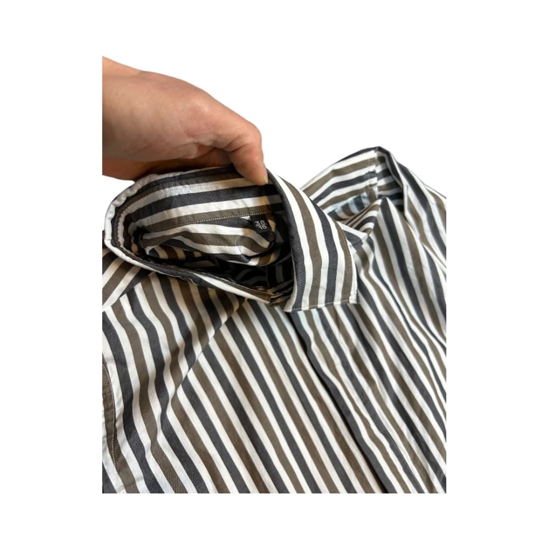 (M) 에르메냐질도 제냐 실크혼방 히든버튼 스트라이프 셔츠 TS-015 상품이미지4