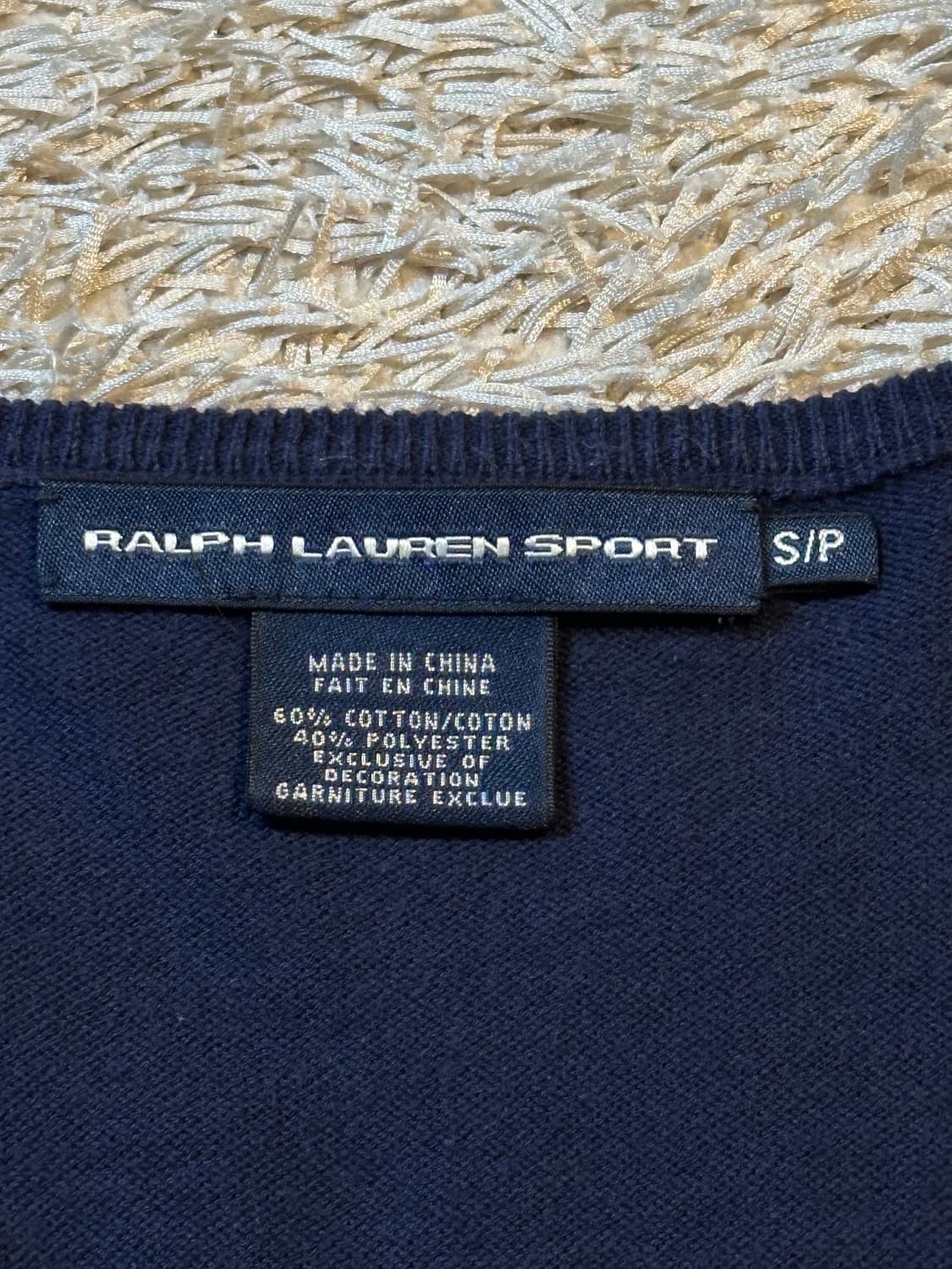 폴로 스포츠 브이넥 레드포니 코튼 니트 네이비 상품이미지4