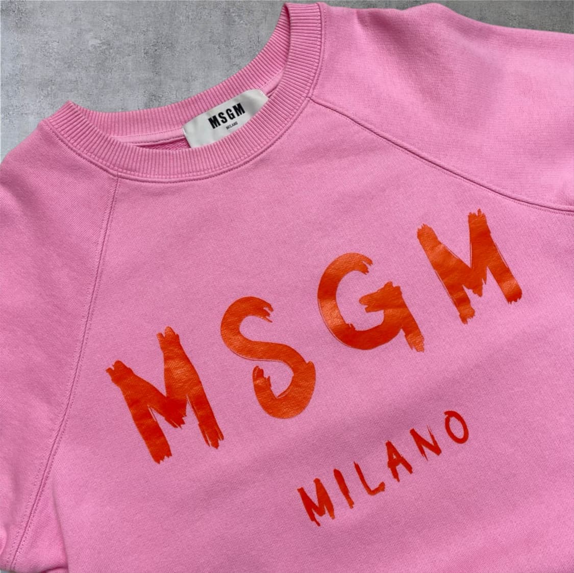 엠에스지엠 MSGM 핑크 밀라노 브러시드 로고 코튼 맨투맨 XS 상품이미지2