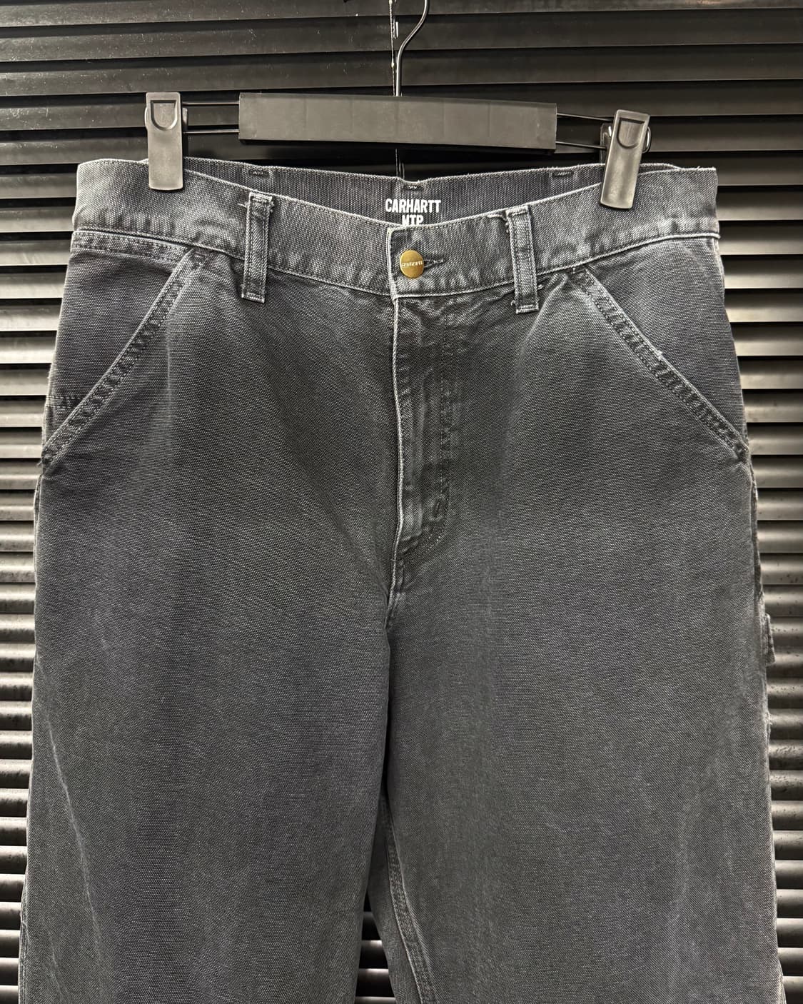 칼하트 싱글니 흑청 워크 팬츠 바지 28 29 블랙 워시드 빈티지 카펜터 상품이미지2
