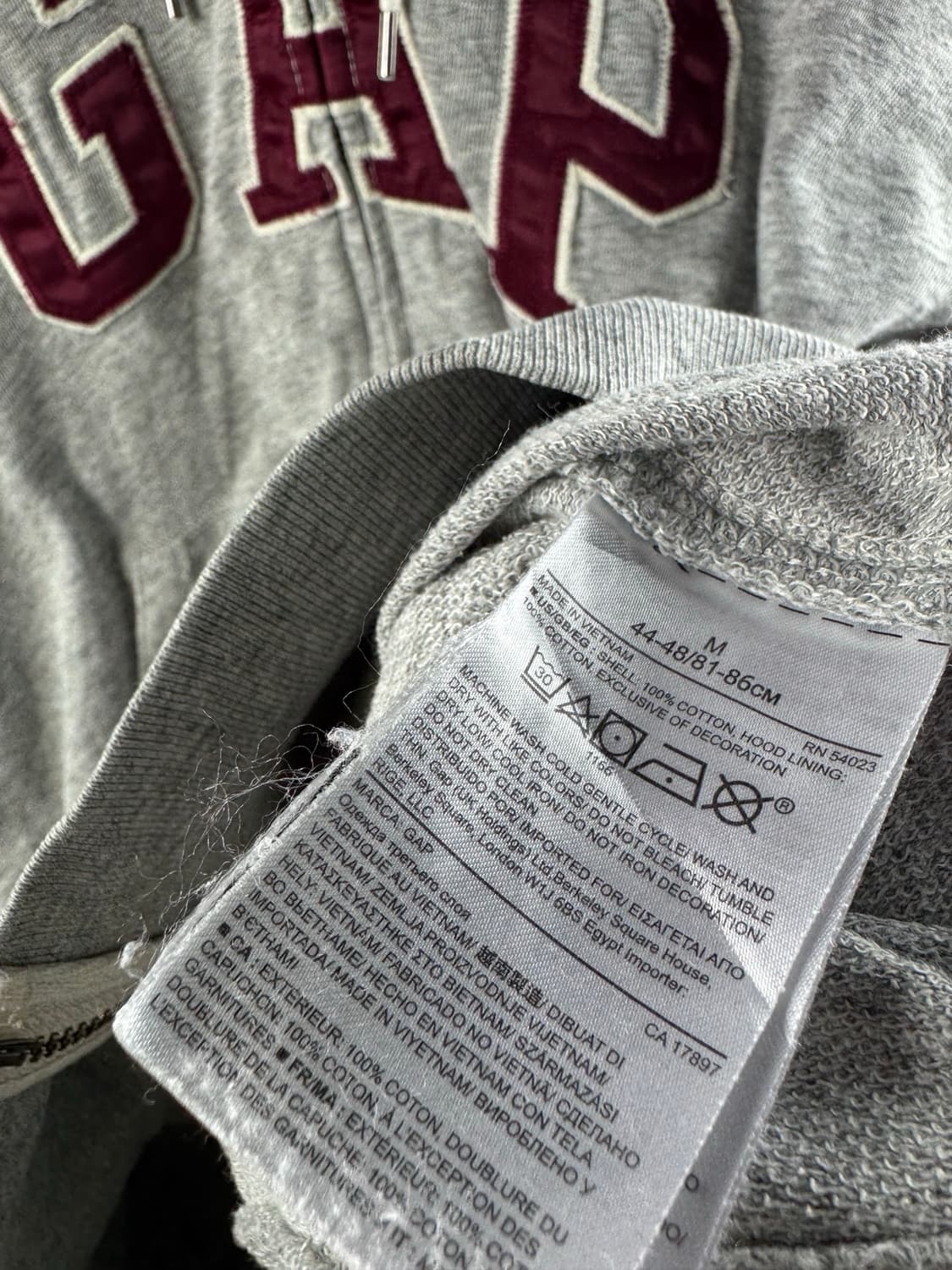 갭 그레이 버건디 헤리티지 후드집업2407 상품이미지5