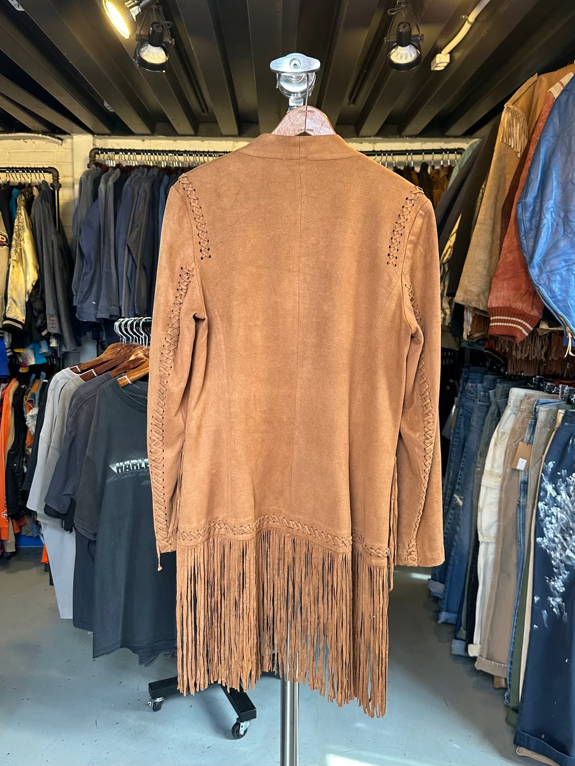 리얼 레더 스웨이드 프린지 웨스턴 자켓 우먼스 상품이미지2